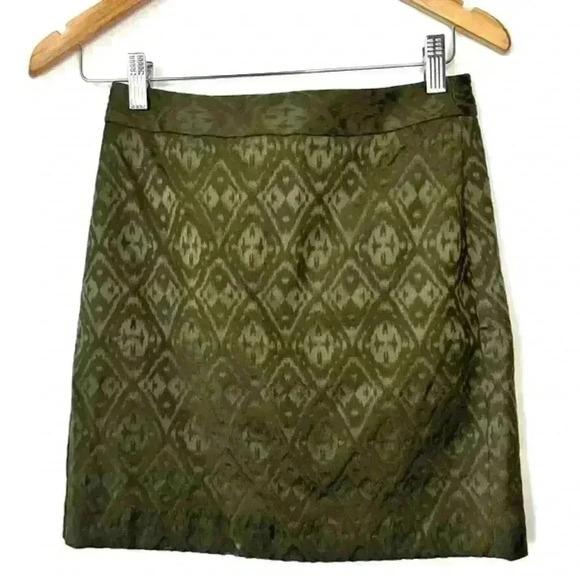 Banana Republic Women’s Olive Green Textured Mini Preppy Prep Cotton Skirt 0 - Picture 1 of 10